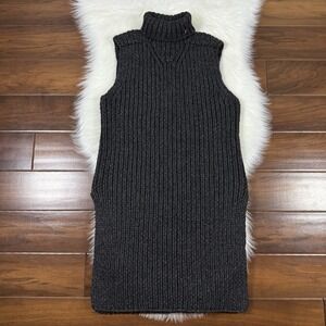 Wes Gordon Women's Size Small Gray Sleeveless Chunky Knit Tunic Top Mini Dress